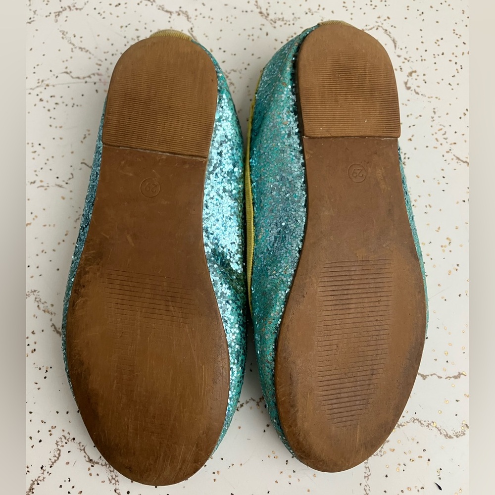 Mini Boden Sparkly Glitter Ballet Flats - Size 29 EU, Little Kids' 11.5 US -AQUA - Picture 12 of 15